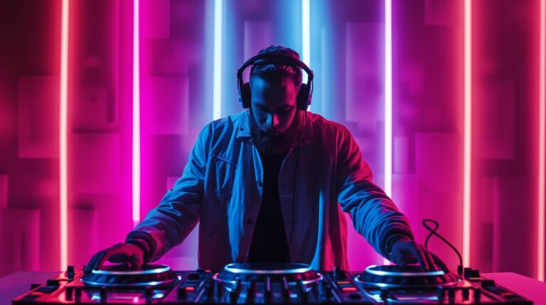 DJ Andreas an seinem DJ-Pult bei einer Geburtstagsparty