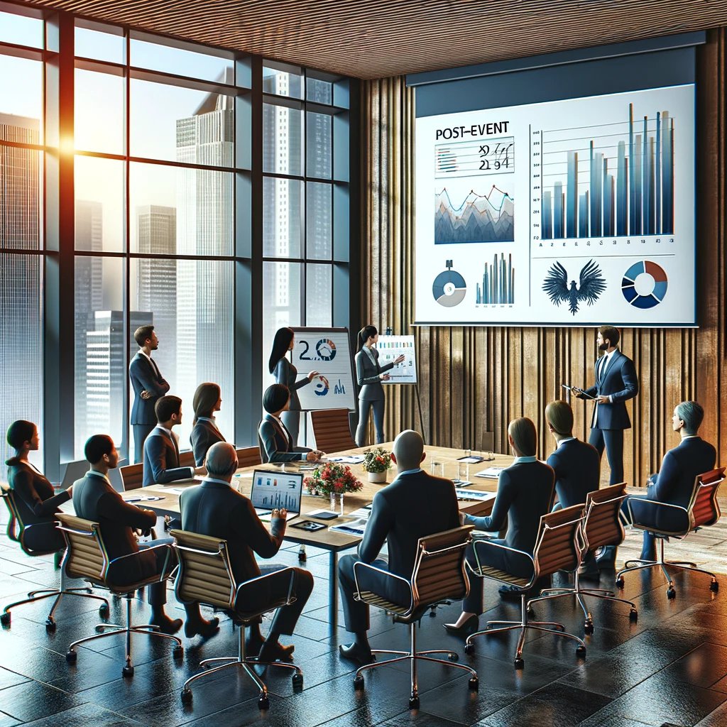 A_realistic_image_of_a_post-event_debriefing_sessi | BERNSTEIN AGENTUR Checkliste für eine gelungene Veranstaltung: Wichtige Punkte im Überblick - Post-Event-Evaluationsmeetings