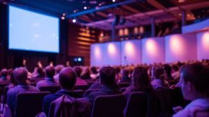 hybrides-event-auf-bildschirm | Bernstein Agentur Online-Teilnehmer verfolgen ein hybrides Event auf ihren Bildschirmen