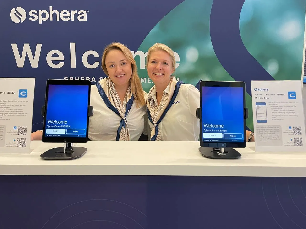 Professional hosts and event staff supporting an international trade show stand in Frankfurt